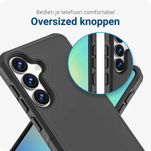 Samsung S26 Plus Hoesje Dual-Layer Hybride Back Cover met MagSafe / Qi2 Zwart afbeelding 4