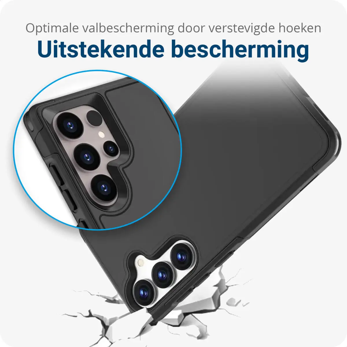 Samsung S26 Plus Hoesje Dual-Layer Hybride Back Cover met MagSafe / Qi2 Zwart afbeelding 2