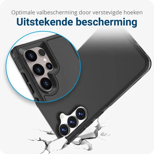 Samsung S26 Plus Hoesje Dual-Layer Hybride Back Cover met MagSafe / Qi2 Zwart afbeelding 2