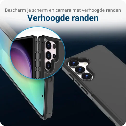 Samsung S26 Plus Hoesje Dual-Layer Hybride Back Cover met MagSafe / Qi2 Zwart afbeelding 3