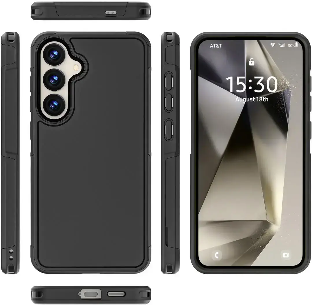 Samsung S26 Plus Hoesje Dual-Layer Hybride Back Cover met MagSafe / Qi2 Zwart afbeelding 8