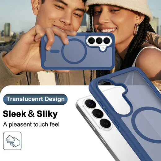 Samsung Galaxy S26 Hoesje Full Protect 360° Cover met MagSafe / Qi2 Blauw afbeelding 5