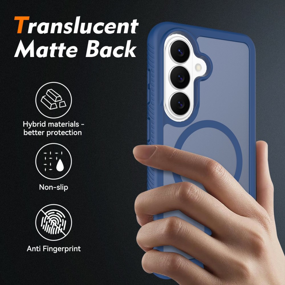 Samsung Galaxy S26 Hoesje Full Protect 360° Cover met MagSafe / Qi2 Blauw afbeelding 2