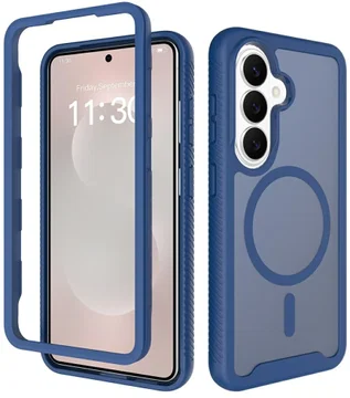 Samsung Galaxy S26 Hoesje Full Protect 360° Cover met MagSafe / Qi2 Blauw