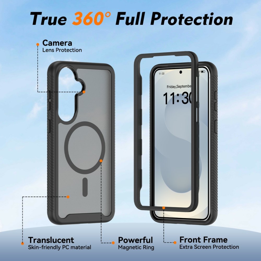 Samsung Galaxy S26 Plus Hoesje Full Protect 360° Cover met MagSafe / Qi2 Zwart afbeelding 4