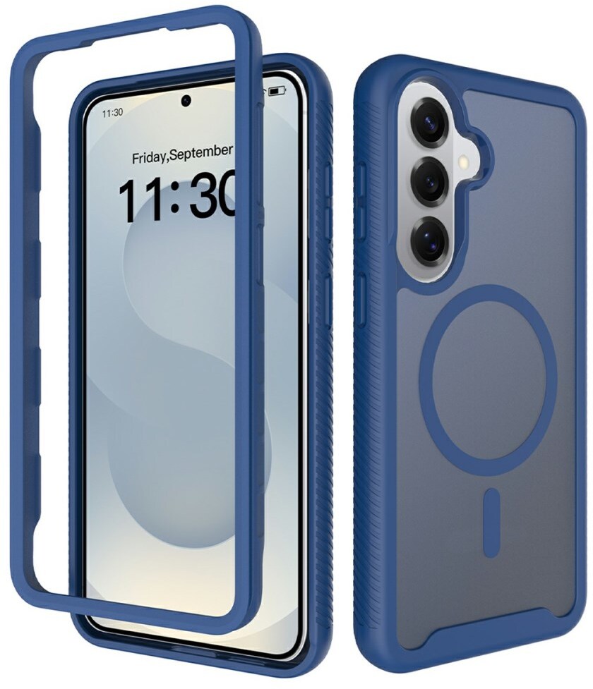 Samsung Galaxy S26 Plus Hoesje Full Protect 360° Cover met MagSafe / Qi2 Blauw afbeelding 1