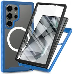 Samsung Galaxy S26 Ultra Hoesje Full Protect 360° Cover met MagSafe / Qi2 Blauw afbeelding