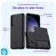 Samsung Galaxy S26 Hoesje met Slider Kaarthouder Back Cover Zwart afbeelding 2