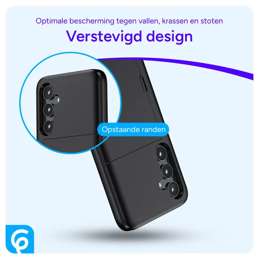 Samsung Galaxy S26 Hoesje met Slider Kaarthouder Back Cover Zwart afbeelding 4
