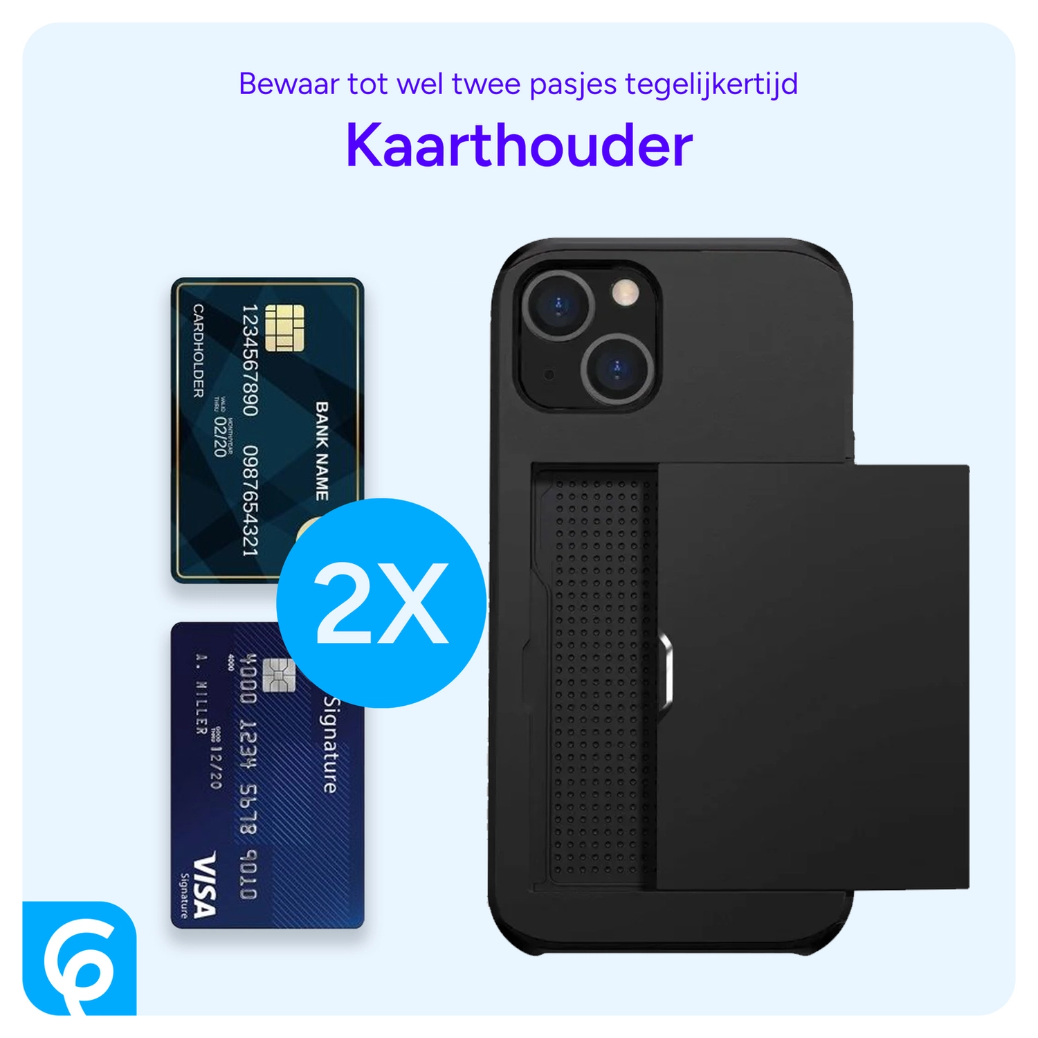 Samsung Galaxy S26 Hoesje met Slider Kaarthouder Back Cover Zwart afbeelding 10