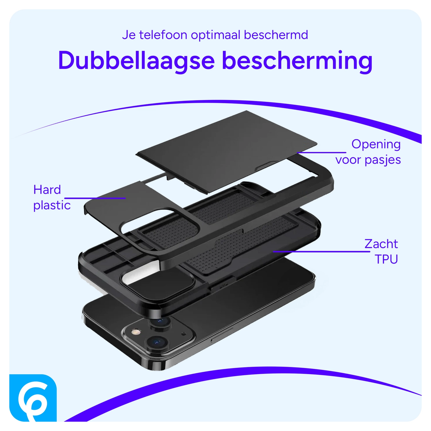 Samsung Galaxy S26 Hoesje met Slider Kaarthouder Back Cover Zwart afbeelding 11