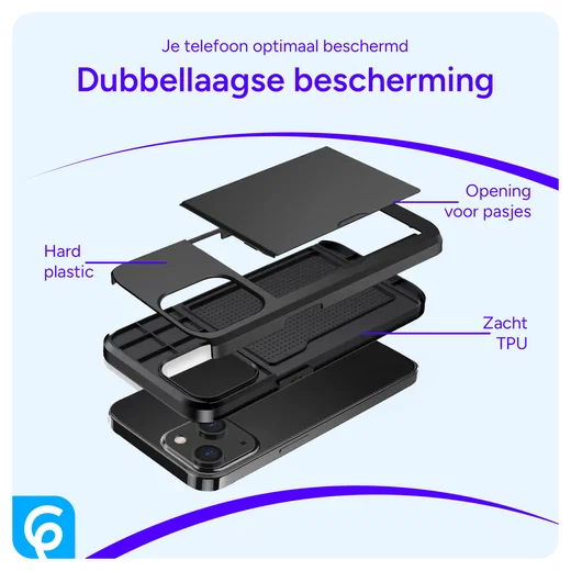 Samsung Galaxy S26 Hoesje met Slider Kaarthouder Back Cover Zwart afbeelding 11