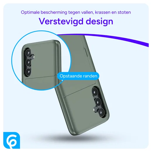 Samsung Galaxy S26 Hoesje met Slider Kaarthouder Back Cover Groen afbeelding 2