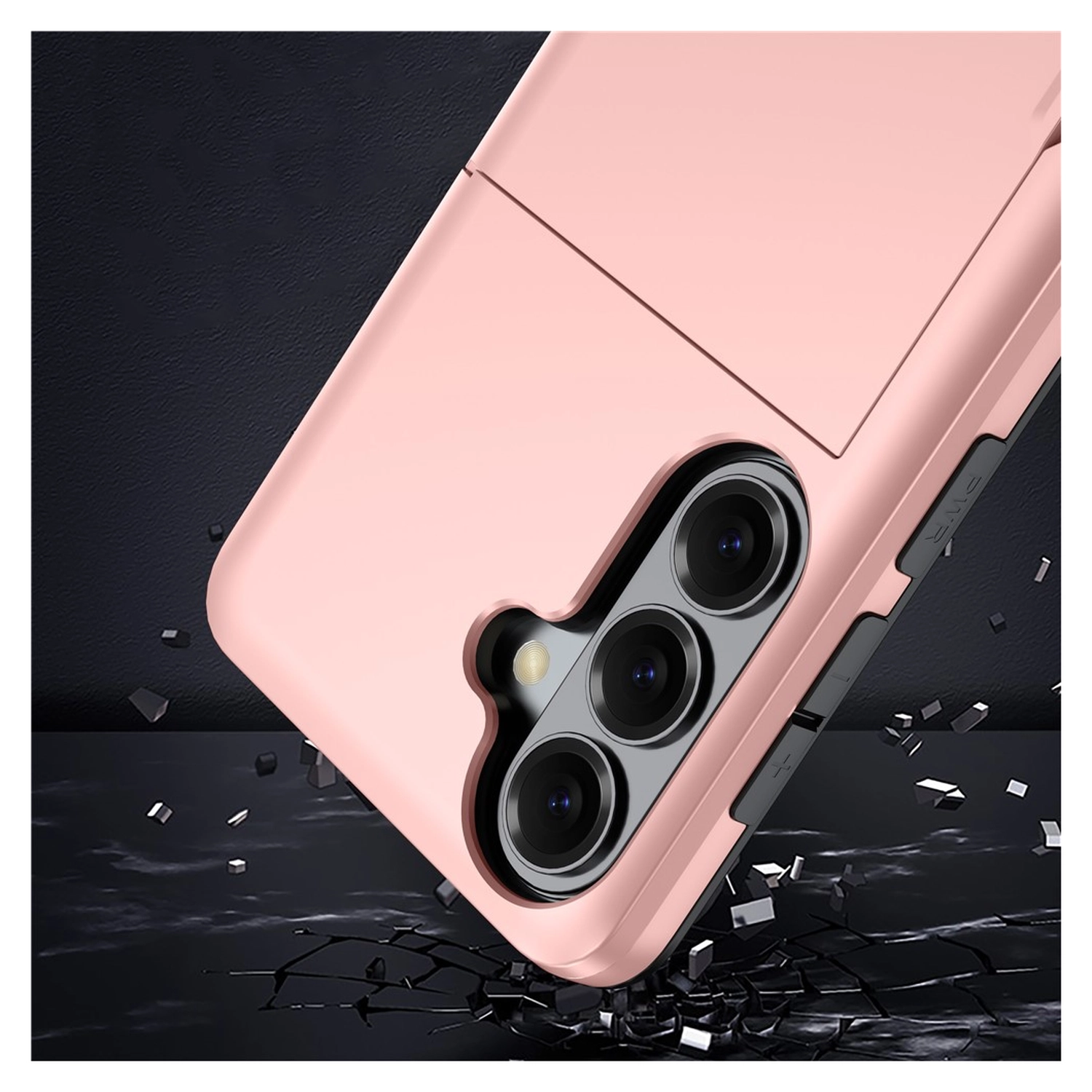 Samsung Galaxy S26 Hoesje met Slider Kaarthouder Back Cover Roze afbeelding 4
