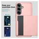 Samsung Galaxy S26 Hoesje met Slider Kaarthouder Back Cover Roze afbeelding 7