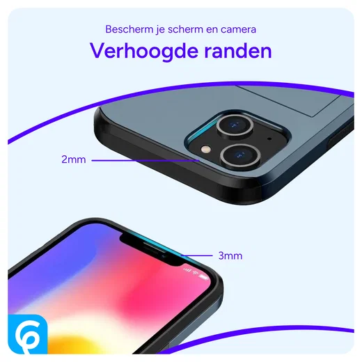 Samsung Galaxy S26 Hoesje met Slider Kaarthouder Back Cover Blauw afbeelding 7