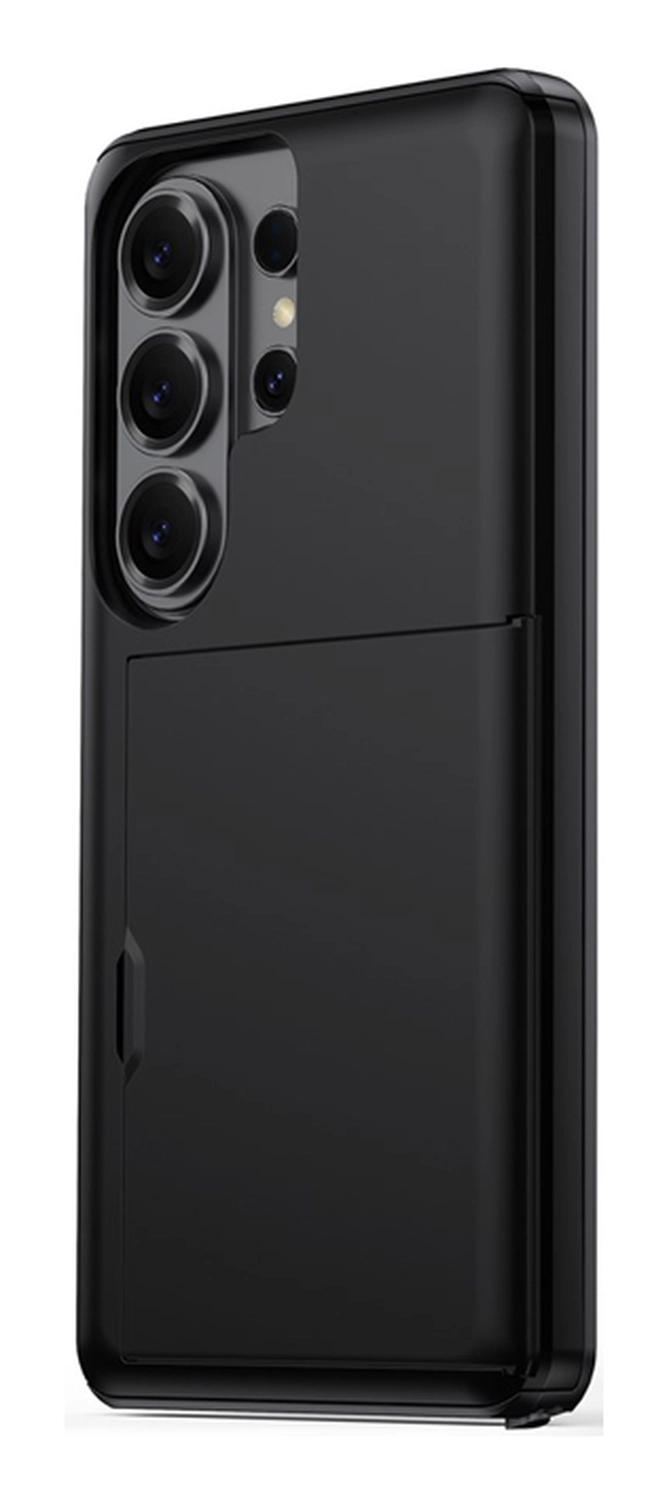 Samsung Galaxy S26 Ultra Hoesje met Slider Kaarthouder Back Cover Zwart afbeelding 2