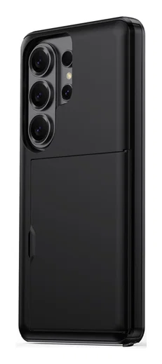 Samsung Galaxy S26 Ultra Hoesje met Slider Kaarthouder Back Cover Zwart afbeelding 2