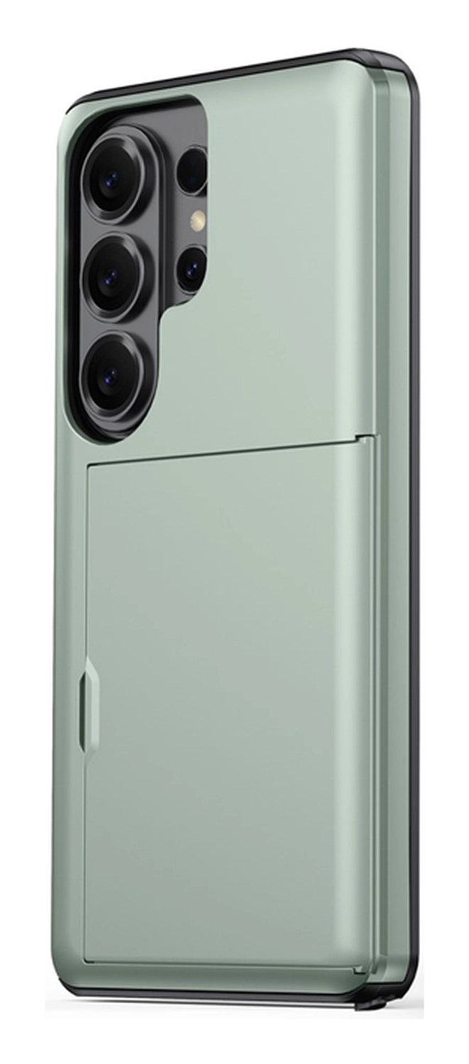 Samsung Galaxy S26 Ultra Hoesje met Slider Kaarthouder Back Cover Groen afbeelding 5