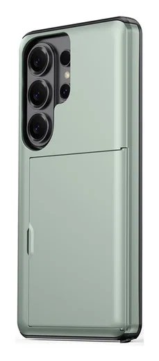 Samsung Galaxy S26 Ultra Hoesje met Slider Kaarthouder Back Cover Groen afbeelding 5