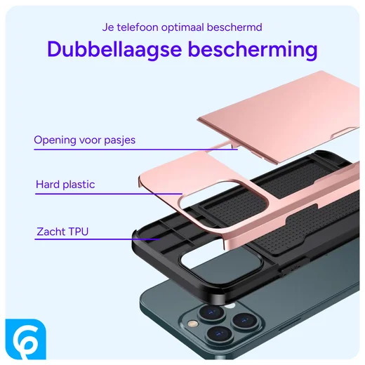 Samsung Galaxy S26 Ultra Hoesje met Slider Kaarthouder Back Cover Roze afbeelding 11