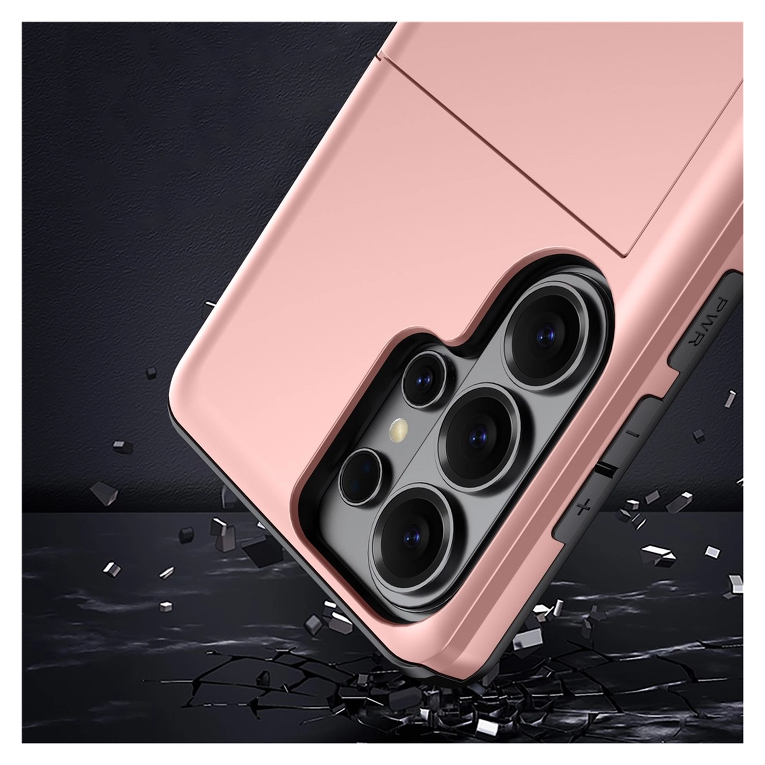 Samsung Galaxy S26 Ultra Hoesje met Slider Kaarthouder Back Cover Roze afbeelding 14