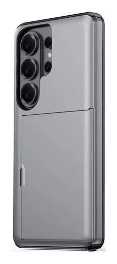 Samsung Galaxy S26 Ultra Hoesje met Slider Kaarthouder Back Cover Grijs afbeelding 2