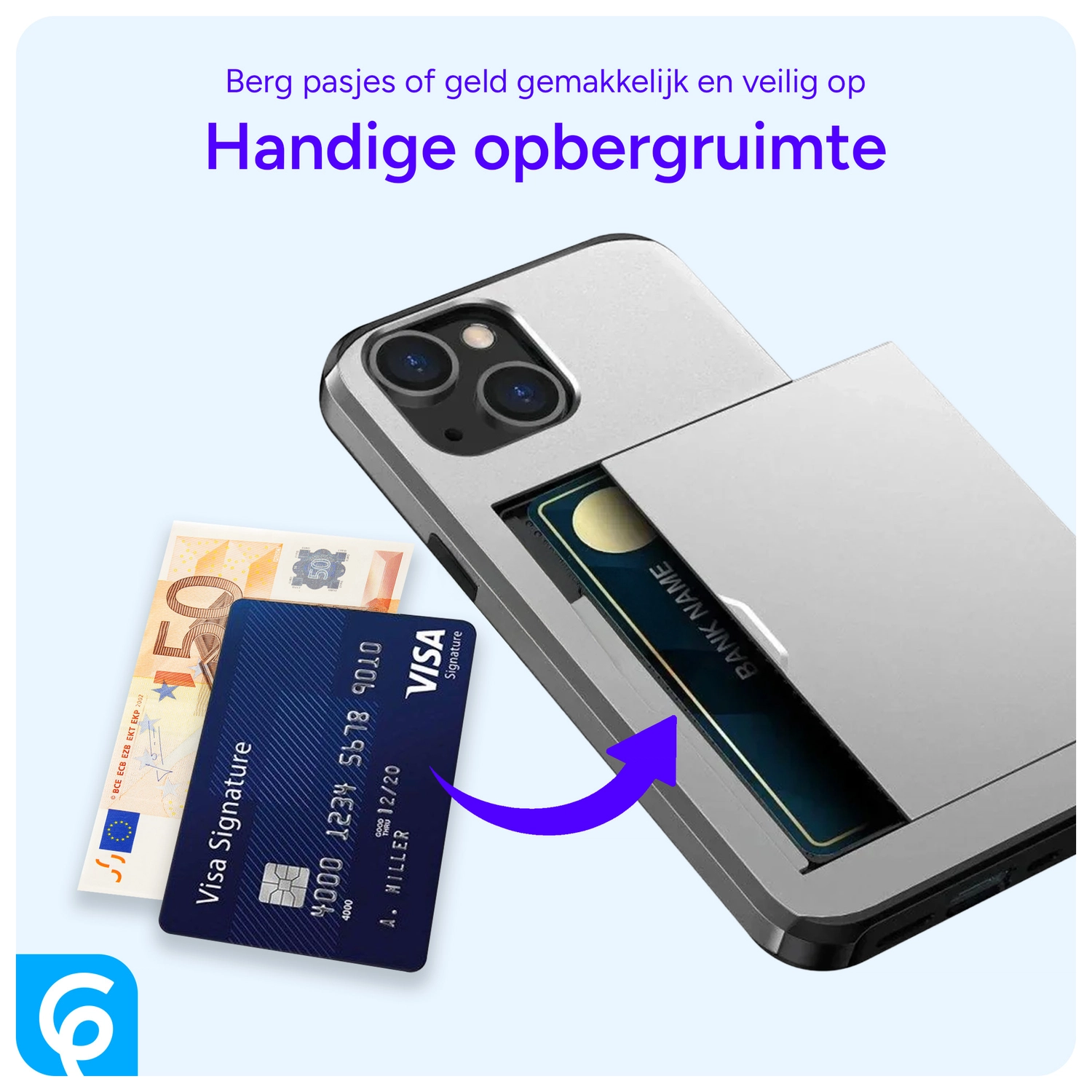 Samsung Galaxy S26 Ultra Hoesje met Slider Kaarthouder Back Cover Grijs afbeelding 7