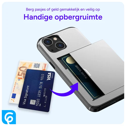 Samsung Galaxy S26 Ultra Hoesje met Slider Kaarthouder Back Cover Grijs afbeelding 7
