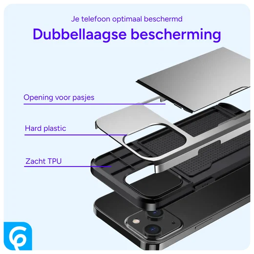 Samsung Galaxy S26 Ultra Hoesje met Slider Kaarthouder Back Cover Grijs afbeelding 12