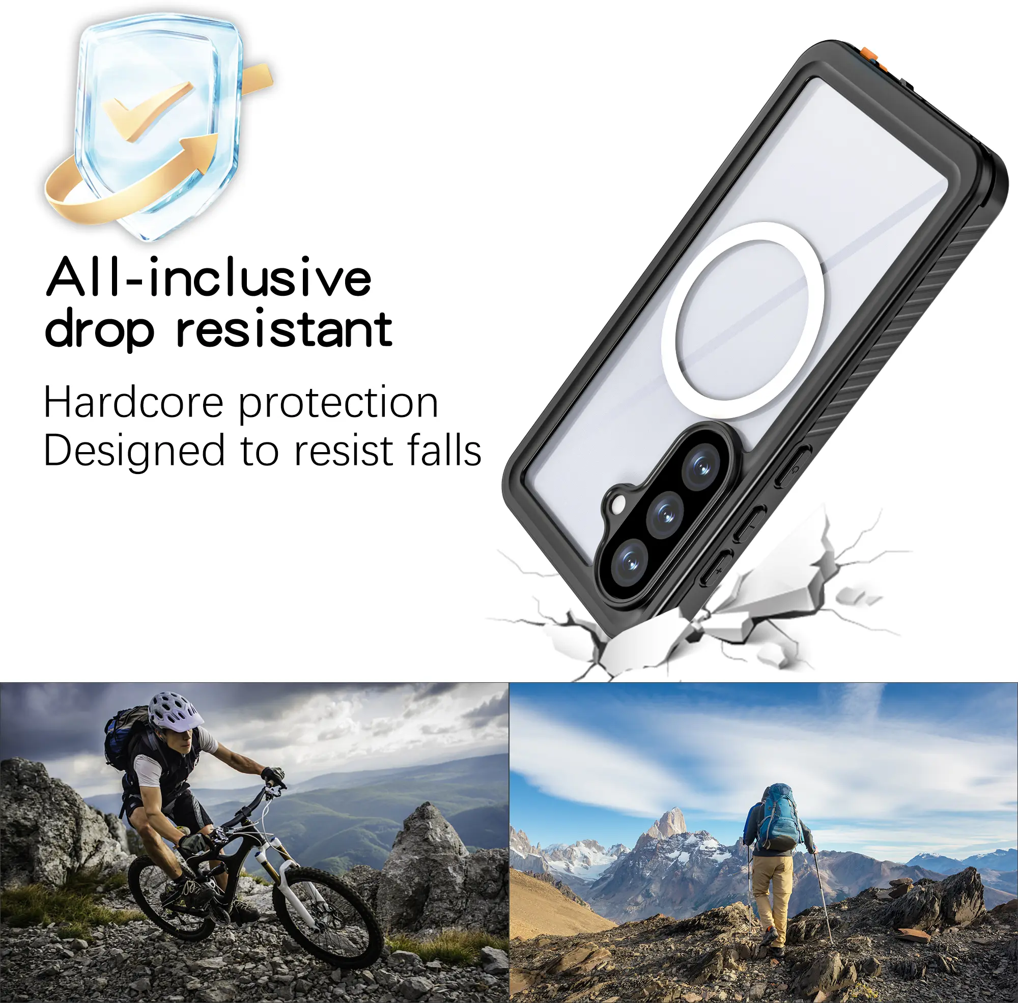 SBG Outdoor Case Samsung Galaxy S26 Waterdicht met MagSafe / Qi2 Zwart afbeelding 12