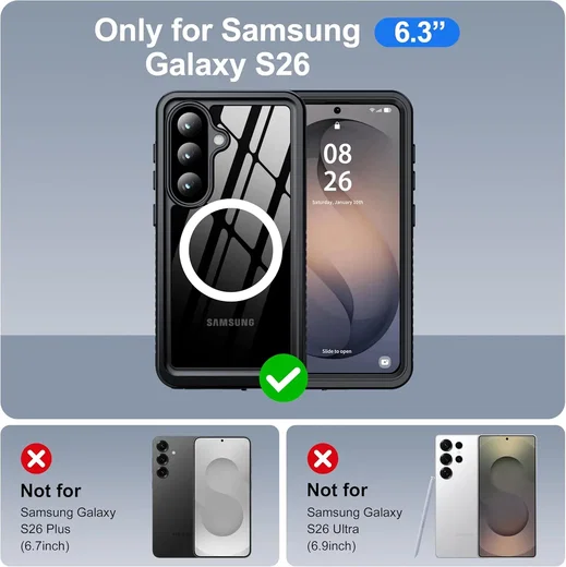SBG Outdoor Case Samsung Galaxy S26 Waterdicht met MagSafe / Qi2 Zwart afbeelding 4