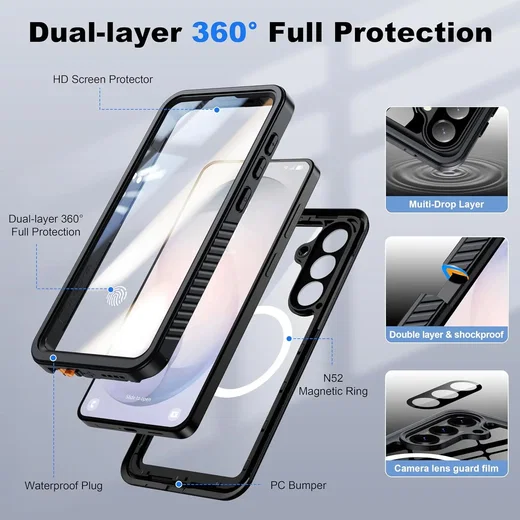 SBG Outdoor Case Samsung Galaxy S26 Plus Waterdicht met MagSafe / Qi2 Zwart afbeelding 6
