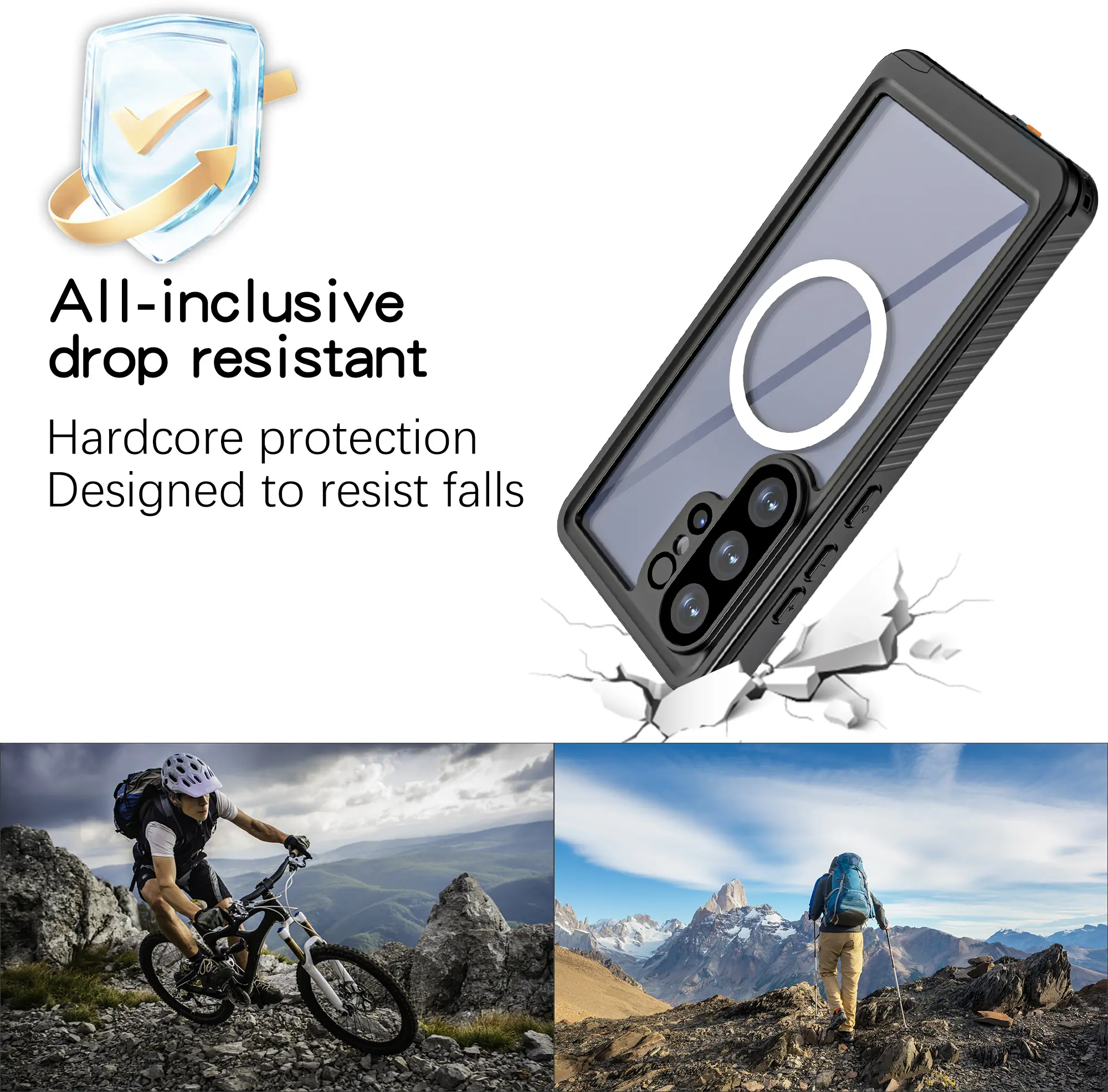 SBG Outdoor Case Samsung Galaxy S26 Ultra Waterdicht met MagSafe / Qi2 Zwart afbeelding 6