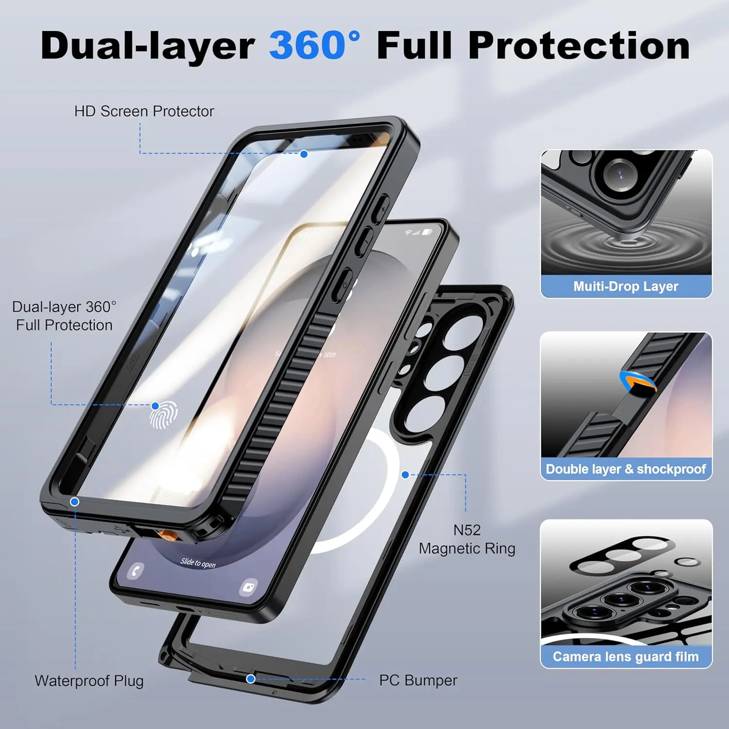 SBG Outdoor Case Samsung Galaxy S26 Ultra Waterdicht met MagSafe / Qi2 Zwart afbeelding 9