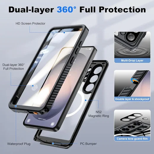 SBG Outdoor Case Samsung Galaxy S26 Ultra Waterdicht met MagSafe / Qi2 Zwart afbeelding 9