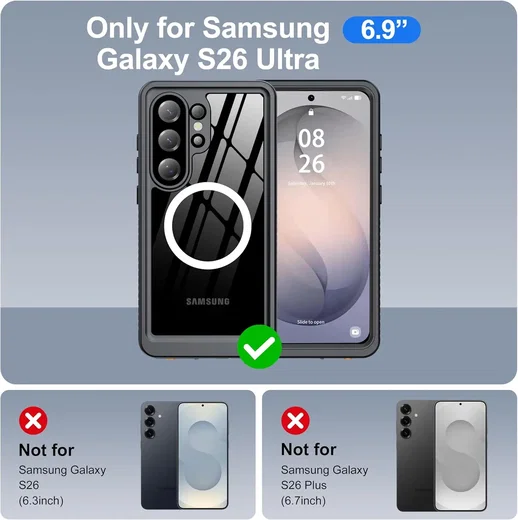 SBG Outdoor Case Samsung Galaxy S26 Ultra Waterdicht met MagSafe / Qi2 Zwart afbeelding 4