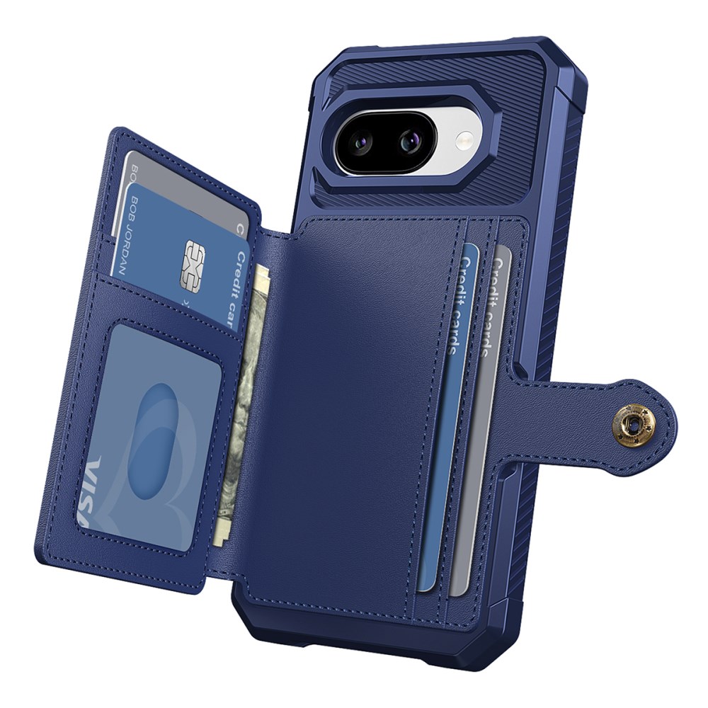 Google Pixel 10a TPU Back Cover met Kunstleren Wallet Blauw afbeelding 4