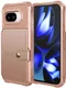 Google Pixel 10a TPU Back Cover met Kunstleren Wallet Roze afbeelding 4