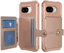 Google Pixel 10a TPU Back Cover met Kunstleren Wallet Roze