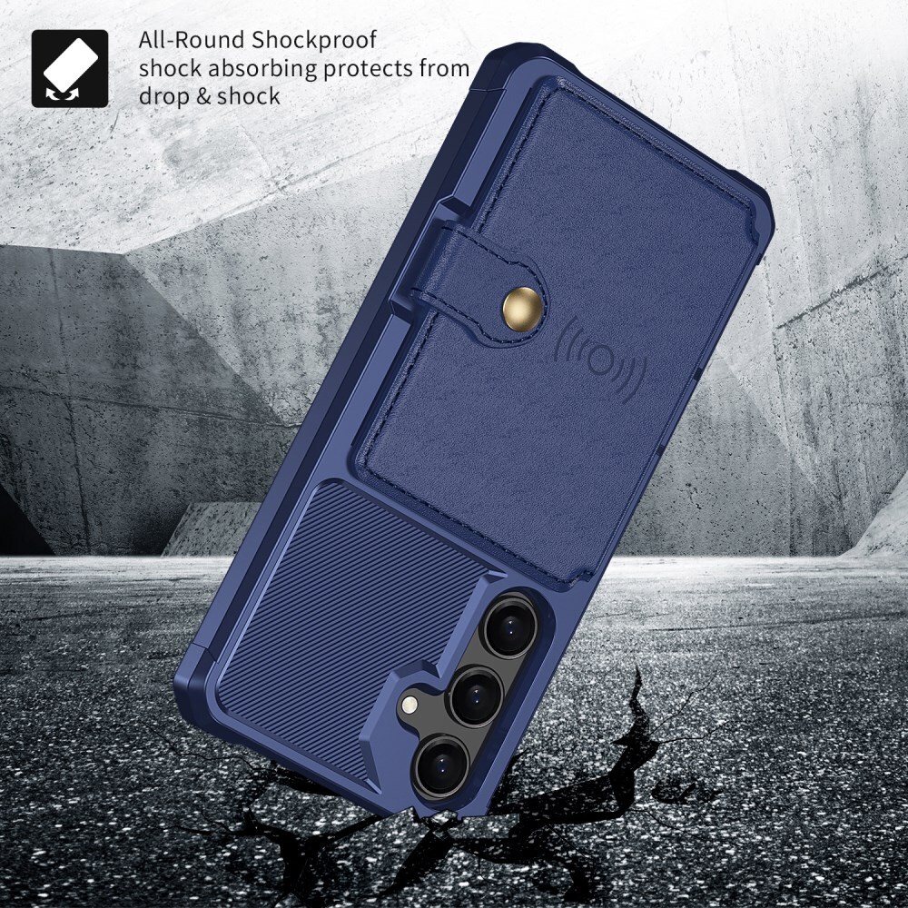 Samsung Galaxy S26 TPU Back Cover met Kunstleren Wallet Blauw afbeelding 5