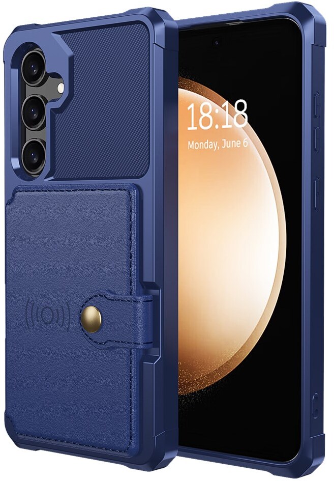 Samsung Galaxy S26 TPU Back Cover met Kunstleren Wallet Blauw afbeelding 3