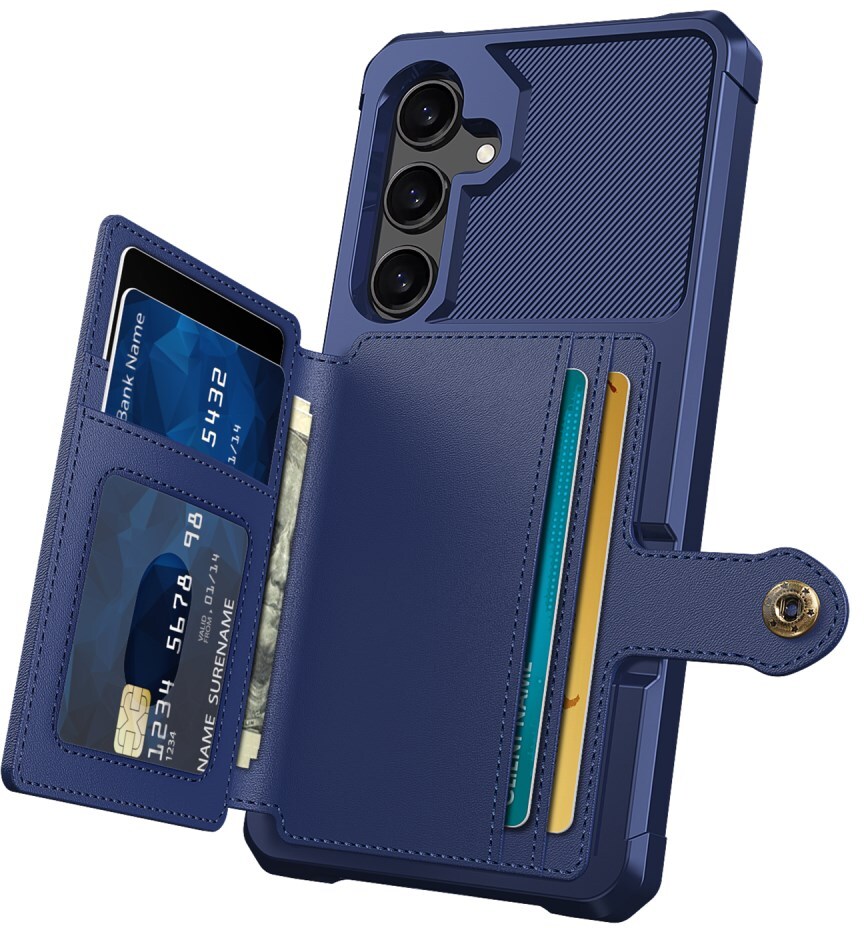 Samsung Galaxy S26 TPU Back Cover met Kunstleren Wallet Blauw afbeelding 2
