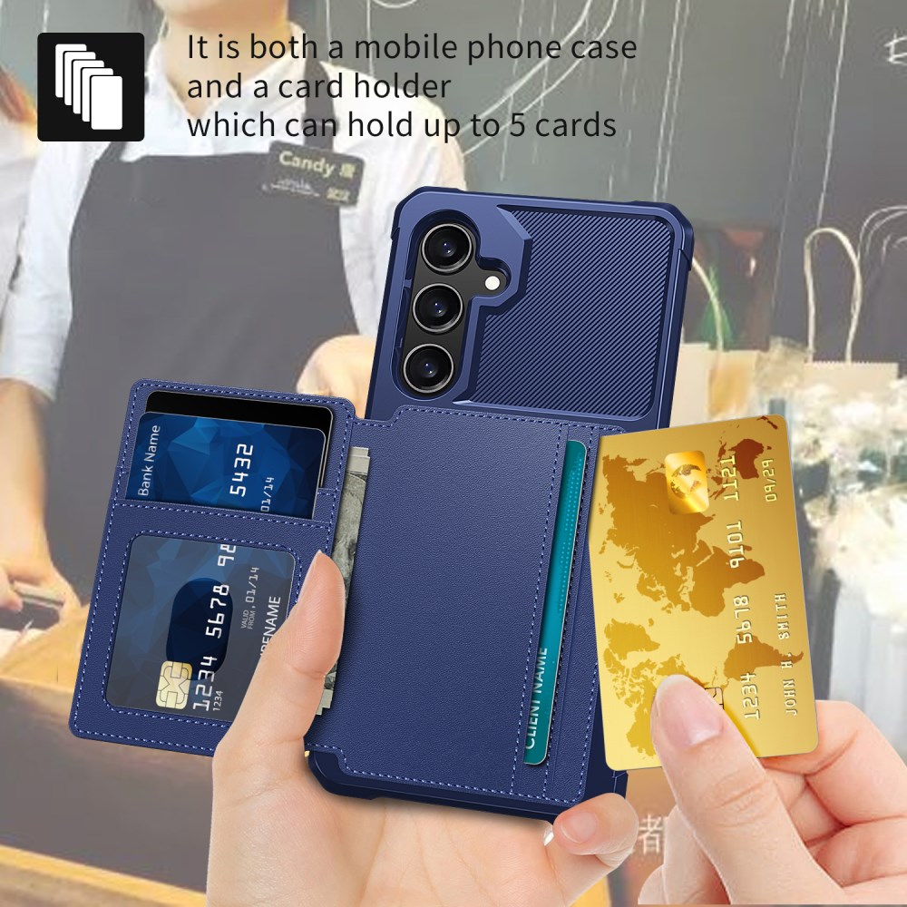Samsung Galaxy S26 TPU Back Cover met Kunstleren Wallet Blauw afbeelding 6