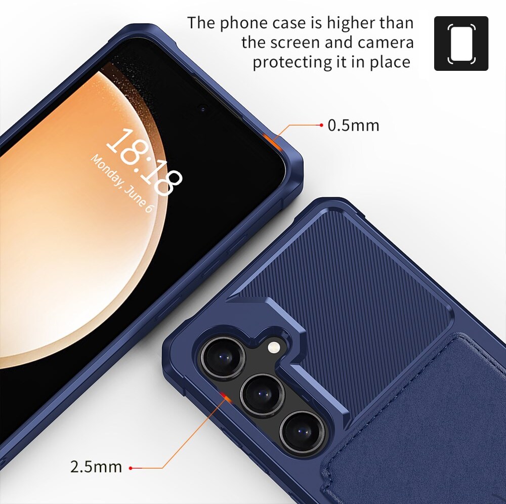 Samsung Galaxy S26 TPU Back Cover met Kunstleren Wallet Blauw afbeelding 8