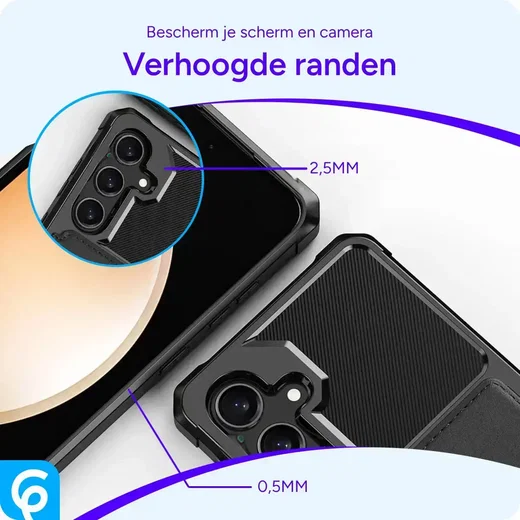 Samsung Galaxy S26 TPU Back Cover met Kunstleren Wallet Zwart afbeelding 5