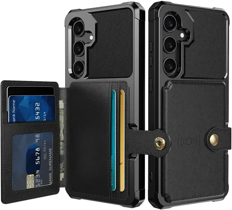 Samsung Galaxy S26 TPU Back Cover met Kunstleren Wallet Zwart afbeelding 1