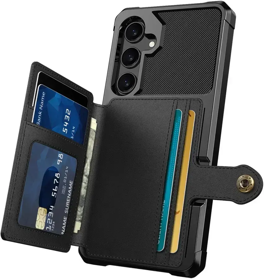 Samsung Galaxy S26 TPU Back Cover met Kunstleren Wallet Zwart afbeelding 2