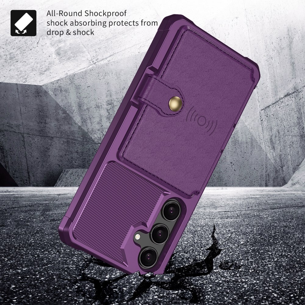 Samsung Galaxy S26 TPU Back Cover met Kunstleren Wallet Paars afbeelding 6