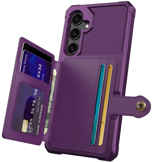 Samsung Galaxy S26 Plus TPU Back Cover met Kunstleren Wallet Paars afbeelding 3